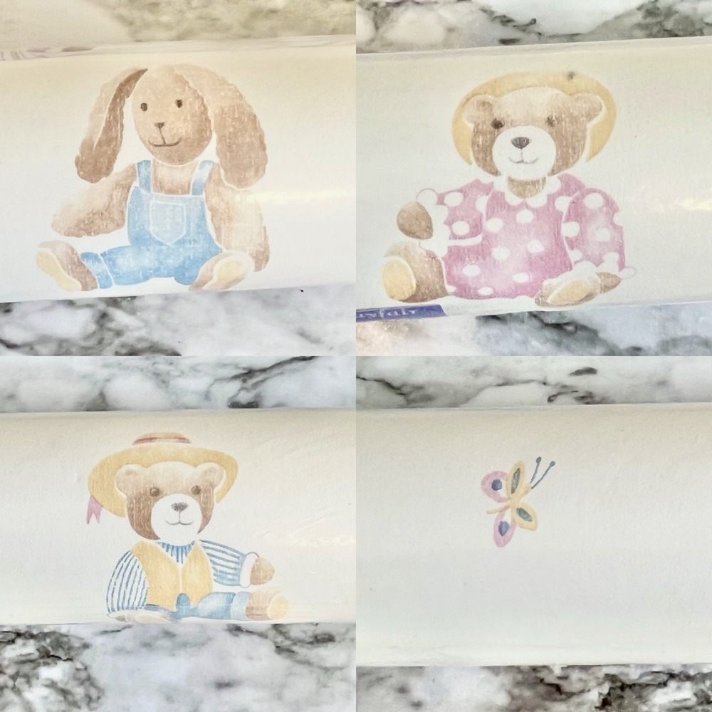 Mayfair NOS Vtg Country Bears Wallpaper Nursery Bunnies ‎ 90's 2 Rolls 112 Sq Ft